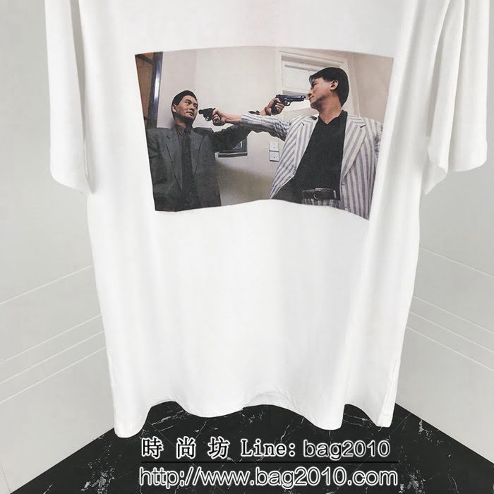 SUPREME 19春夏新款 喋血雙雄 純棉汗布 男款白色短袖 ydi1332